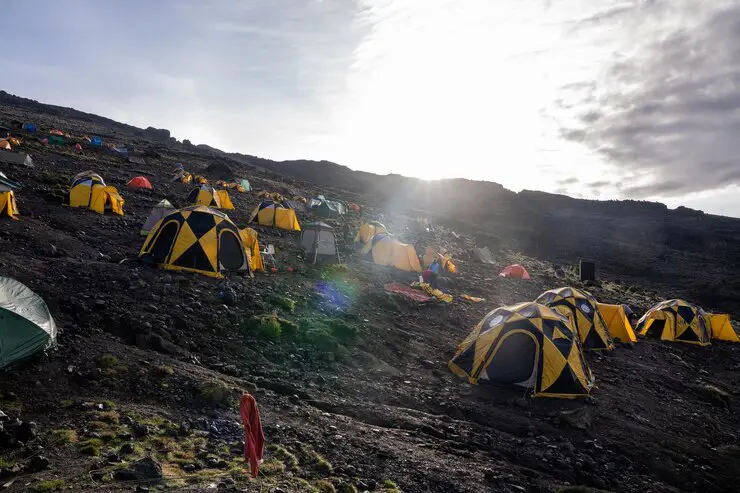 camping-mount-kilimanjaro-tents-see-glaciers-tanzania-africa-orange-tents-way-uhuru-peak-1